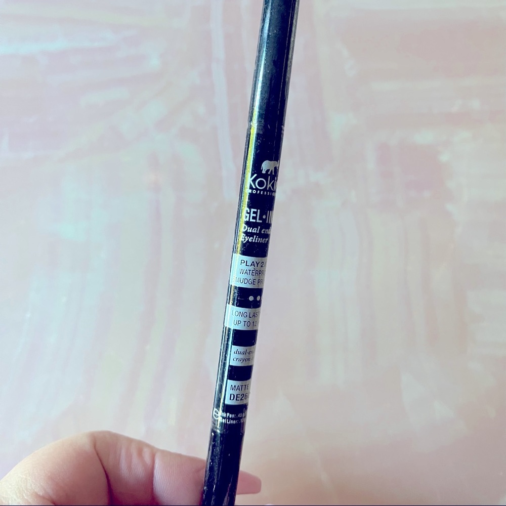 Kokie Professional Cosmetics Matte Black Waterproof Gel-Ink Dual Ended Eyeliner